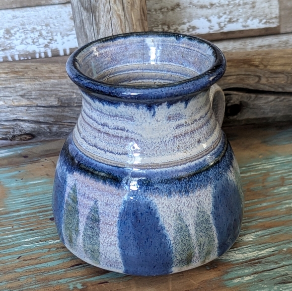 Vintage Pottery Stoneware Blue Mug - Picture 3 of 8
